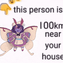 a drawing of a butterfly with the words 41 km near you