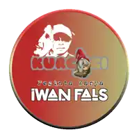 a logo for pecinta karya iwan fals with a picture of a man and a gnome