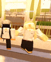 a cartoon character named kureph is standing next to a cartoon character named catsenco