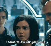 a woman says i came to ask for your help in front of a man