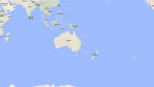 a map showing a small island in the middle of a large body of water