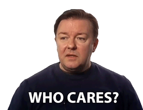 Who Cares Ricky Gervais Sticker - Who Cares Ricky Gervais Big Think Stickers