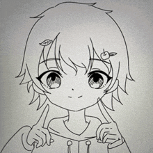 a drawing of a girl with red hair and a leaf on her hair