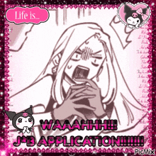 a picture of a girl with the words life is waaahhh j 's application