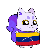 a cartoon squirrel is holding a venezuelan flag