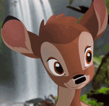 a close up of a cartoon deer looking at the camera
