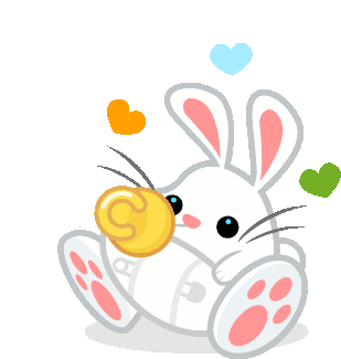 Bunny Baby Sticker - Bunny Baby Hearts Stickers