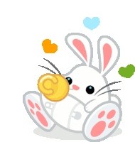 Bunny Baby Sticker - Bunny Baby Hearts Stickers