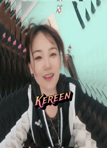 a picture of a woman with the name keren on her face