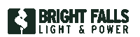 a logo for bright falls light and power is shown