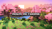 a picture of a minecraft world with the words nova network on the bottom