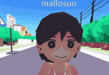 a cartoon character with the name mallosun written above him