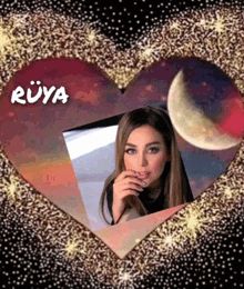 a picture of a woman in a heart frame with the name rüya