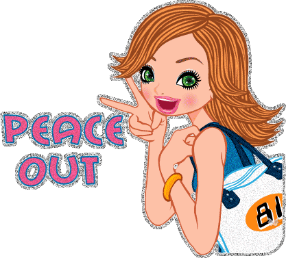 Peace Out Glitter Sticker - Peace Out Glitter Hello Stickers