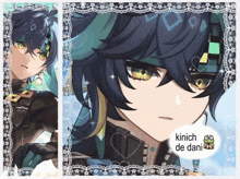 a picture of a boy with the words kinich de dani on it