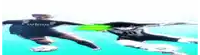 a pixelated image of a person swimming in the water