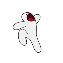 a cartoon of a person with their mouth open and a red lip