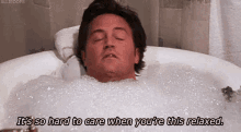 It'S So Hard To Care When You'Re This Relaxed GIF - Friends Chandler Bing Relaxed GIFs