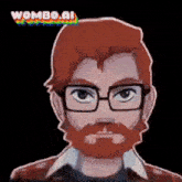 a cartoon drawing of a man with glasses and a beard .