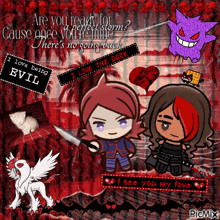 a collage of cartoon characters with the words i love being evil written on the bottom