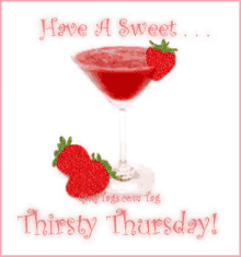 Thirsty Thursday Strawberry GIF