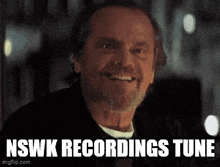 a man is smiling with the words nswk recordings tune written below him