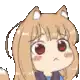 a pixel art drawing of a girl with a cat ear and tail .