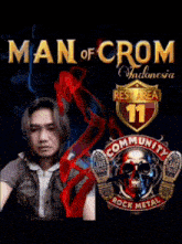 man of crom indonesia rest area 11 community rock metal logo