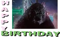 a picture of a monster with the words happy birthday on it