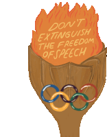 Dont Extinguish The Freedom Of Speech Olympic Torch Sticker - Dont Extinguish The Freedom Of Speech Olympic Torch Athletes Stickers