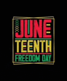 a poster for june tenth freedom day on a black background