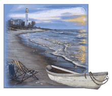 seashore beach ocean waves lighthouse