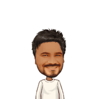 a cartoon of a man with his arms in the air with the words congrats above him