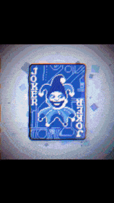 a joker playing card with a cartoon joker on it