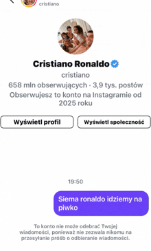 a screen shot of cristiano ronaldo 's instagram account
