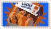 a close up of a postage stamp with a picture of a chicken on it .