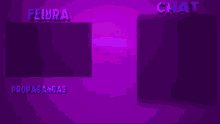 a purple background with the words feiura and chat on it