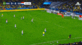 a soccer game is being played between brazil and argentina