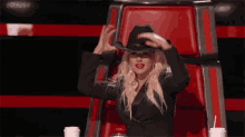 Christina Cowboy Hat GIF - The Voice Christina Aguilera Fedora GIFs