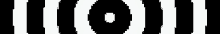 a black and white striped background with a white circle in the middle