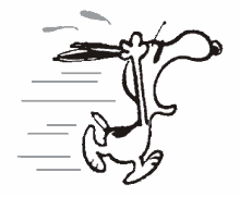 Snoopy Running GIF