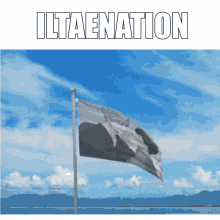 a picture of a flag with the word iltaenation written above it