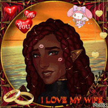 a picture of a woman with the words i love my wife on the bottom