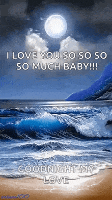 i love you so so so much baby !! goodnight my love .