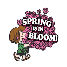 spring is in bloom peppermint patty snoopy its spring spring season is here