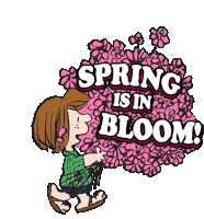 Spring Is In Bloom Peppermint Patty Sticker - Spring Is In Bloom Peppermint Patty Snoopy Stickers