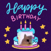 a birthday cake with a picture of a dog on it