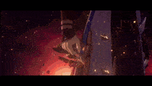 a video game character with white hair is standing in a dark room