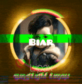 a picture of a young boy with the name biar written on it