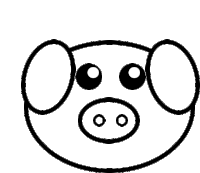 Pig Face Sticker - Pig Face Blinking Stickers